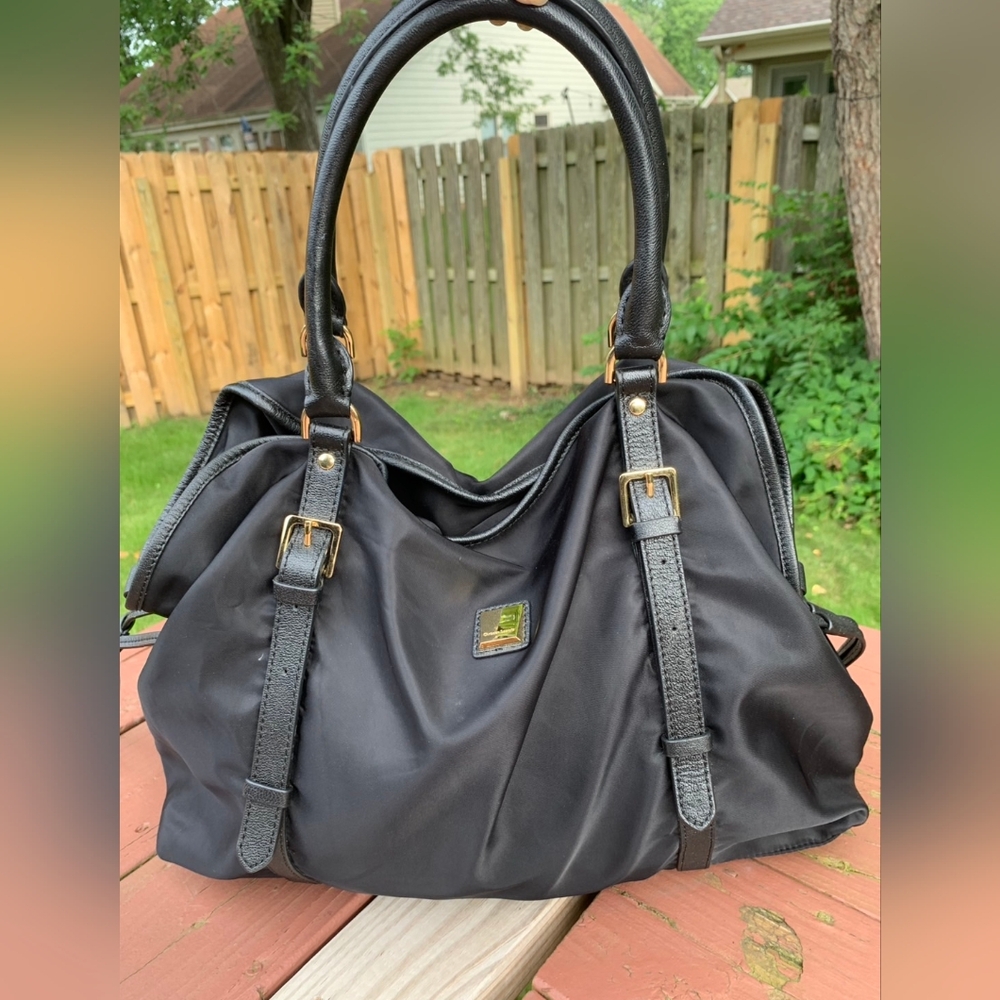 Christian Lacroix Paris Black Nylon Tote Bag